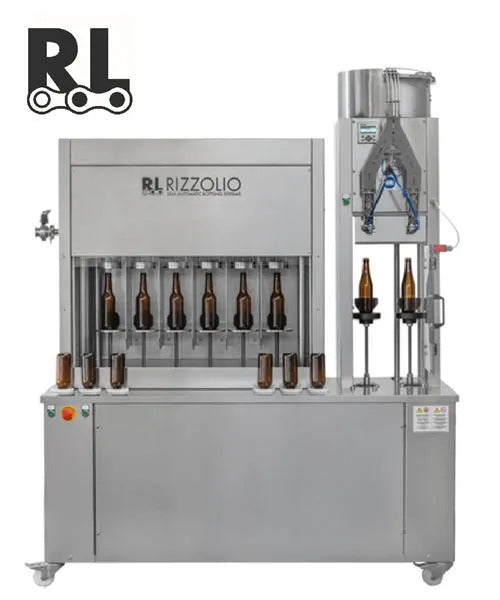 Rizzolio 6-6-1 triblock rinser, counter pressure filler & capper