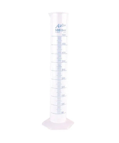 Polypropylene 500ml hydrometer jar with 5ml gradations