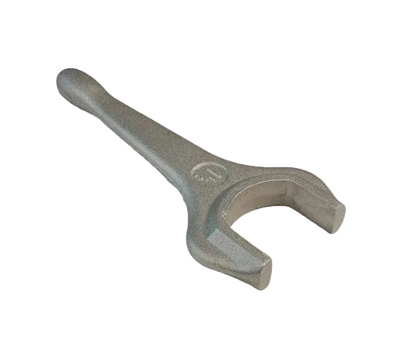 A silver-colored metal hook spanner for use with RJT fittings.