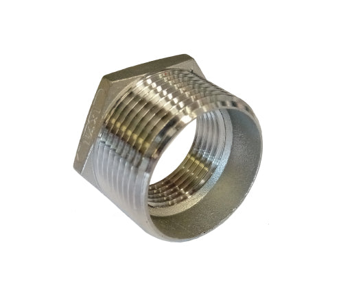 Reducing bush BSP 1¼" female to BSP 1" female stainless steel