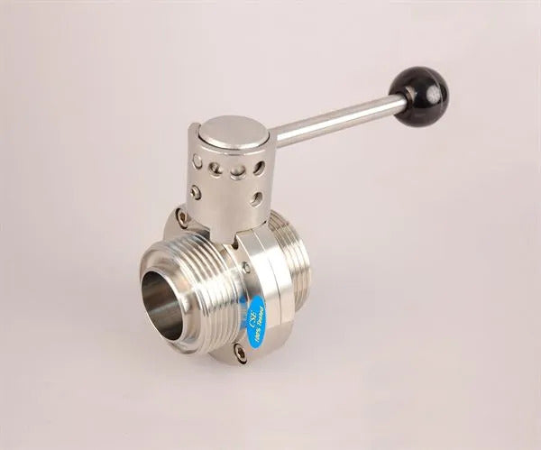 Butterfly valve 1½" RJT male x 1½" RJT male stainless steel