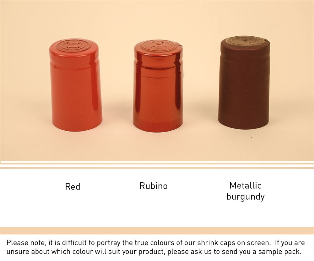 PVC shrink capsules for MCA2 capped bottles