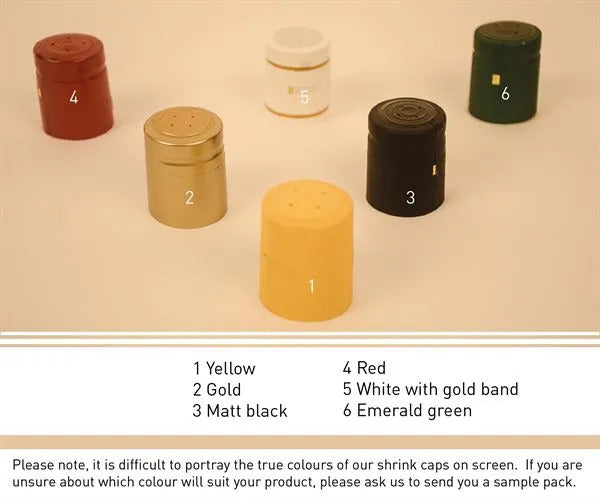 PVC shrink capsules for MCA2 capped 250ml bottles