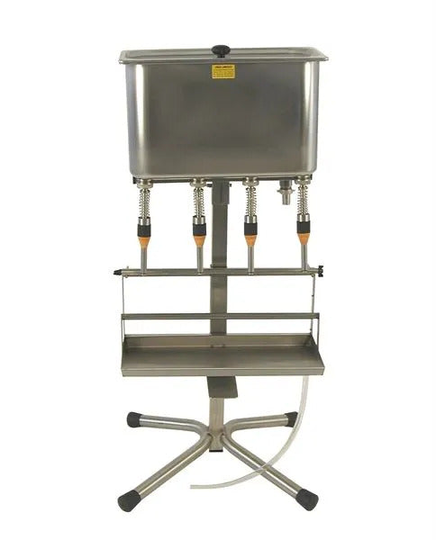 4 head benchtop gravity filler