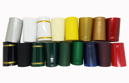 A range of 17 different coloured PVC shrink capsules for MCA2 capped bottles