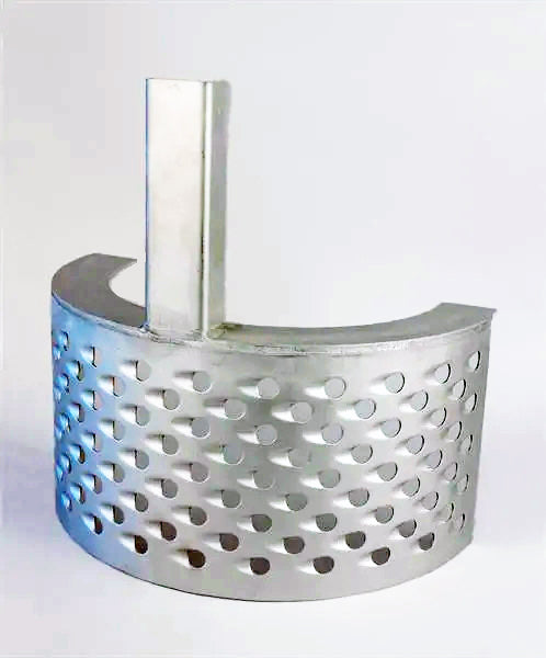 Grater for WAR65 wash mill with perforated design on a white background