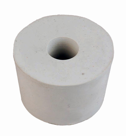 Grey bored compound bung  on a white background