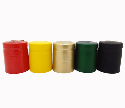 5 different coloured PVC shrink capsules for MCA2 capped 250ml bottles