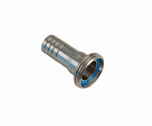 Metal hose fitting on a white background