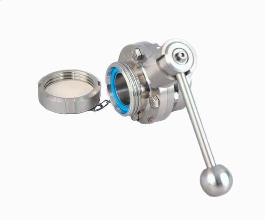 Butterfly valve DIN female x DIN male stainless steel
