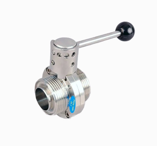 Butterfly valve 1½" RJT male x 1½" RJT male stainless steel