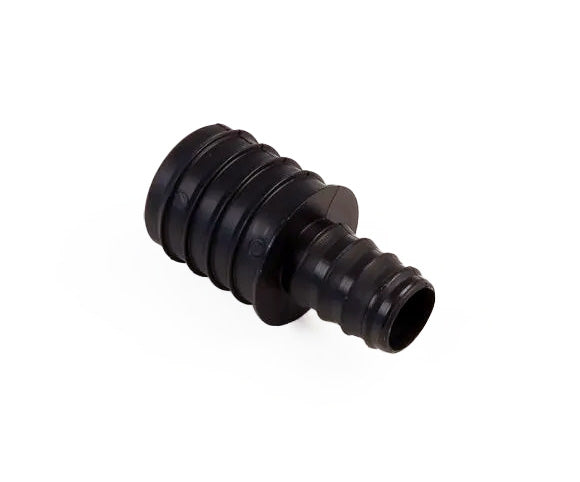A food grade polypropylene reducing hose joiner, to connect two pieces of hose of different sizes.
