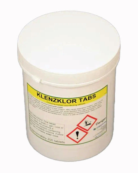 Klenzklor disinfecting tablets - tub of 200