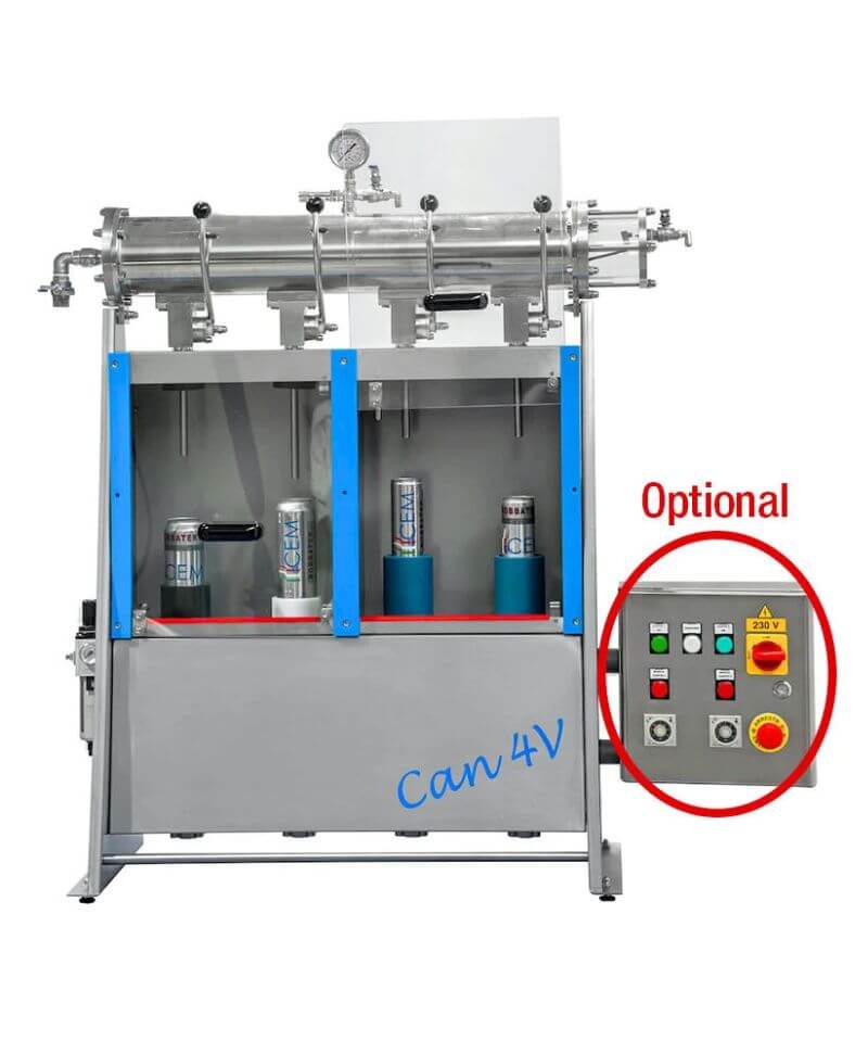 A Can 4v CEM filling machine with an optional control pad