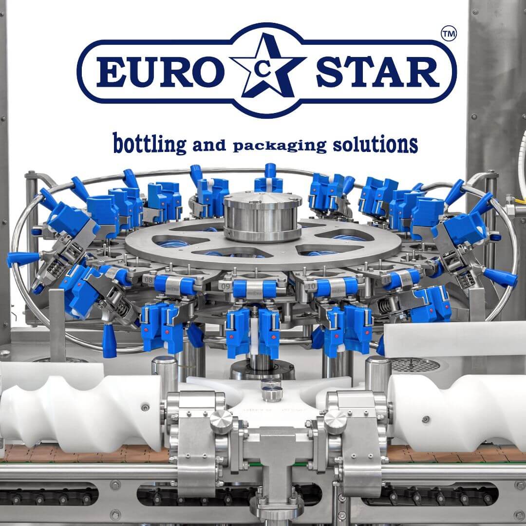 A filling machine on a white background with Eurostar logo above.