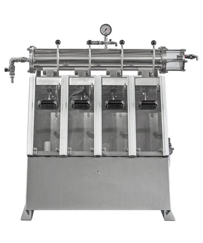 4 valve filling machine on a white background