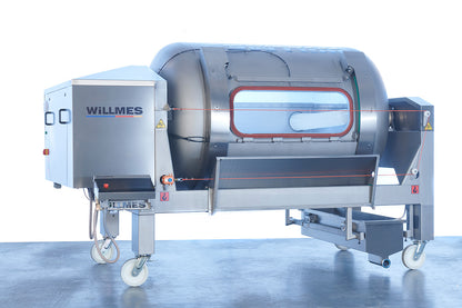 Willmes Sigma grape press for wine on a white background showing the opening