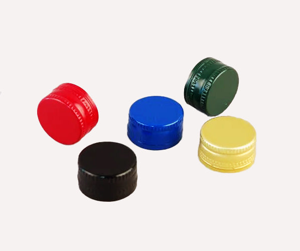 5 ROPP 28mm aluminium caps in red, black, blue, green and gold.