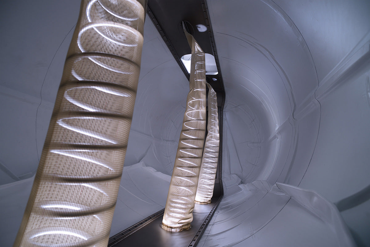 The interior of the Willmes Sigma grape press for wine production showing Flexidrain technology