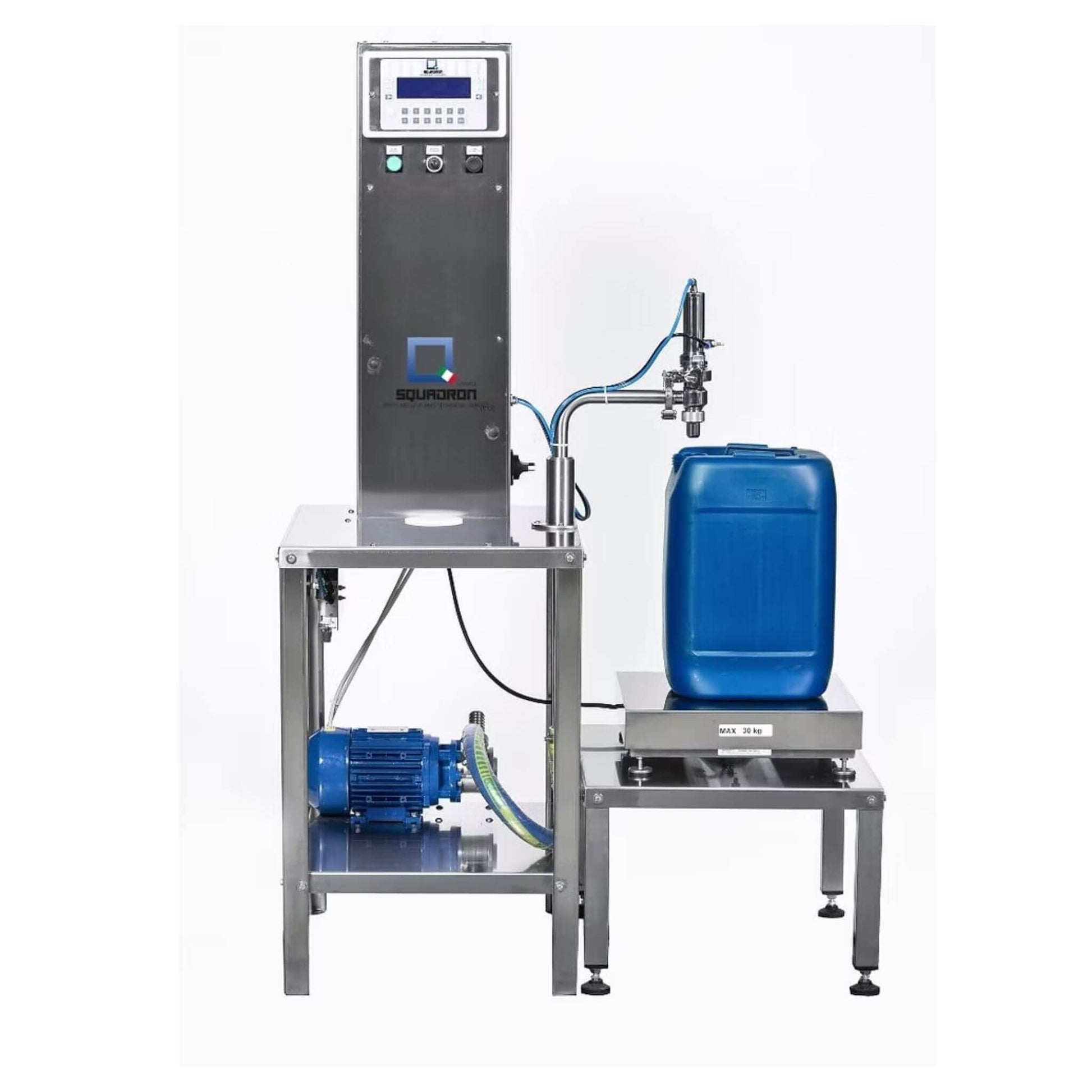 Squadron weight filler filling machine on a white background.