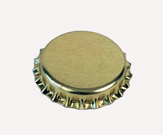A gold Champagne crown cap